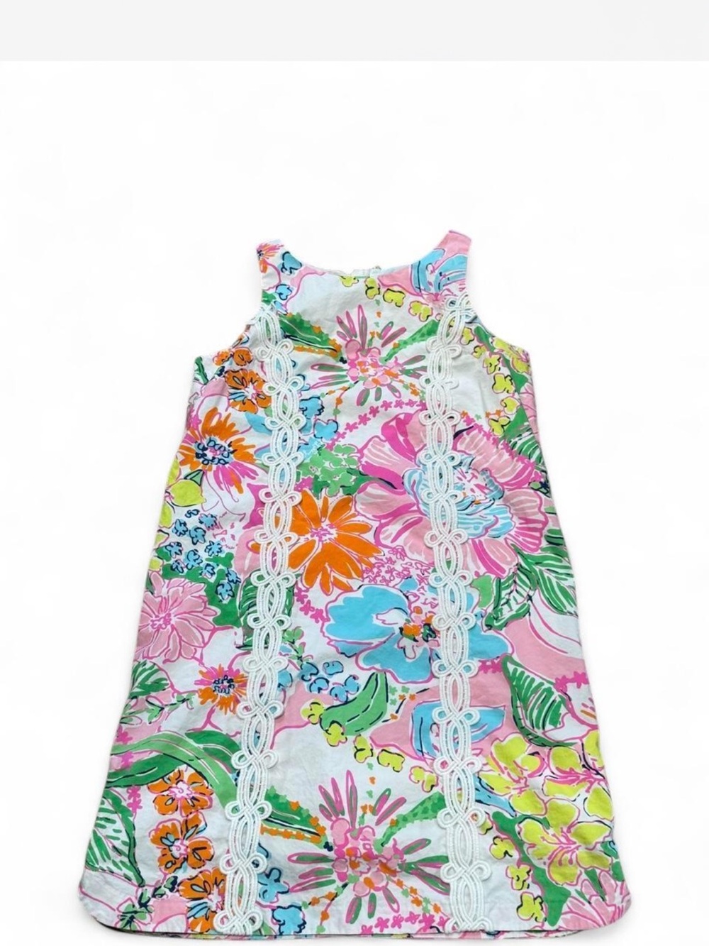Girls Lilly Pulitzer Lace-Trim Floral Sundress - Pink Multi